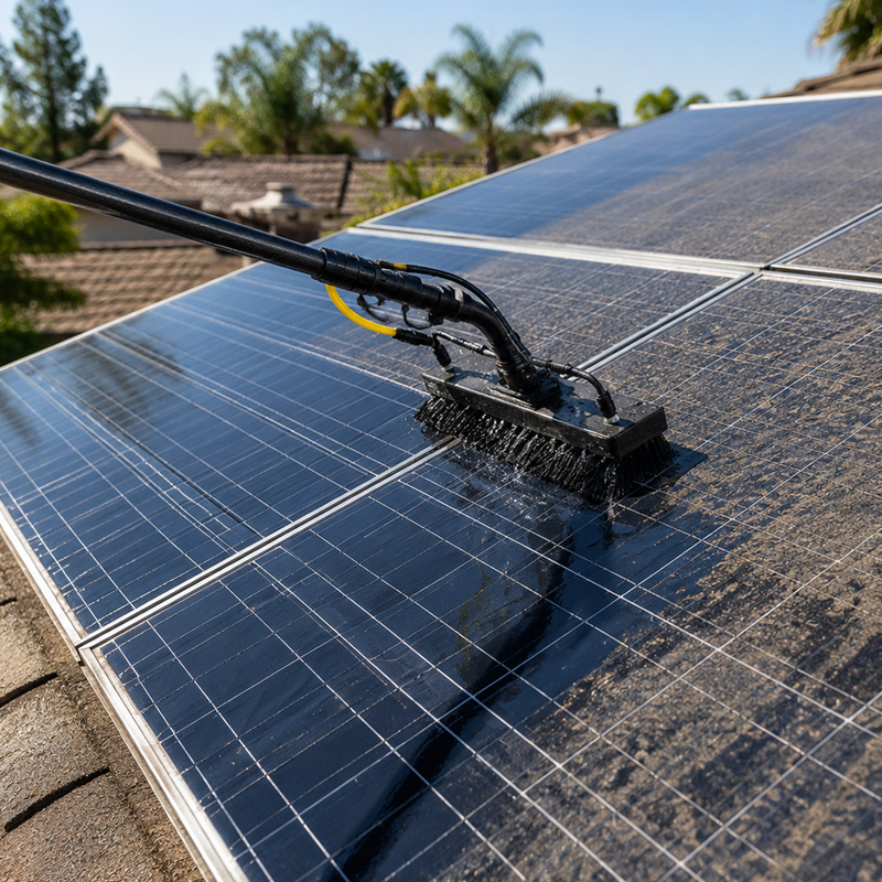Solar panel cleaning